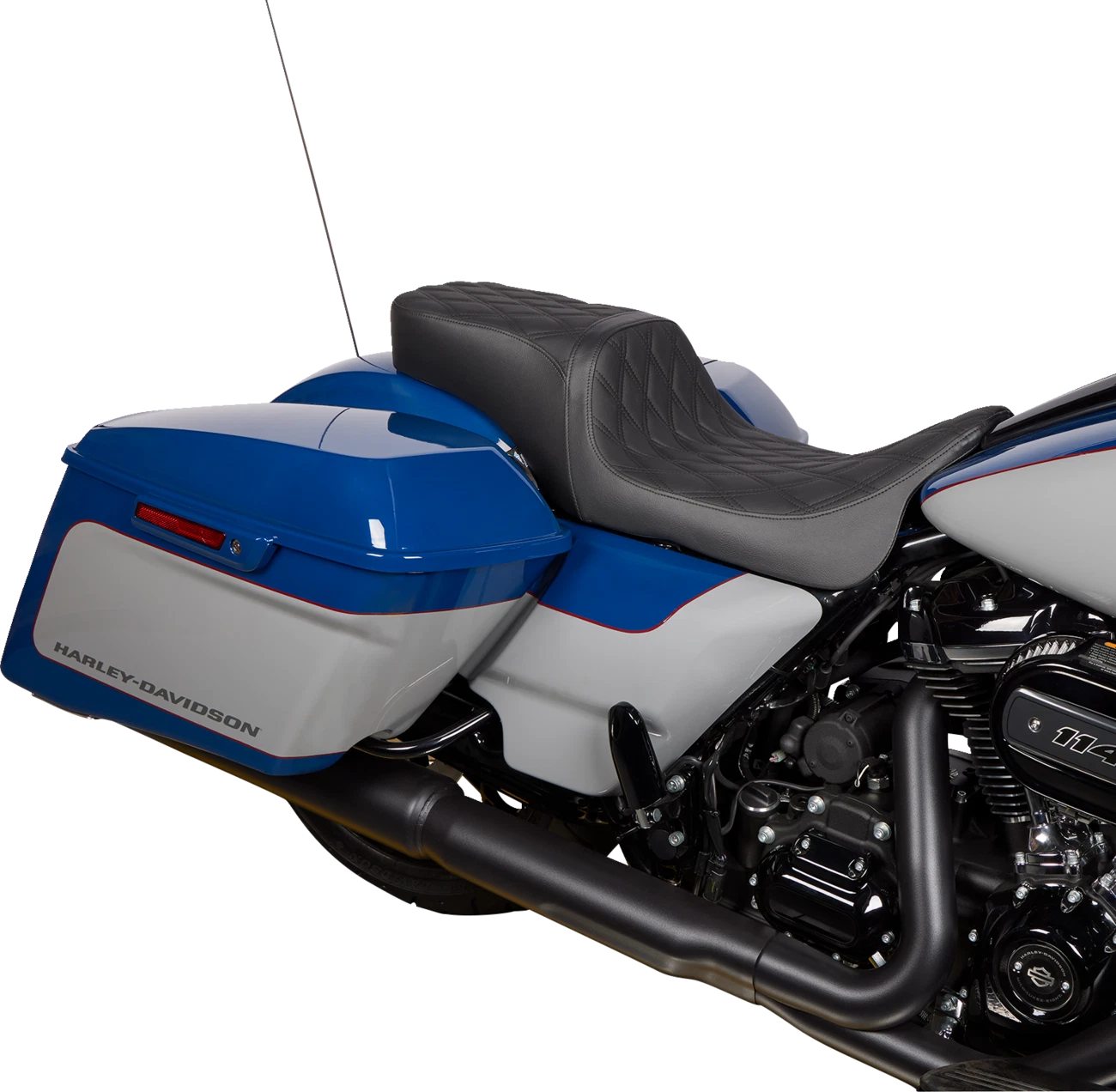 Predator 2-Up Seat for Drag Specialties (Vinyl, Double Diamond Black Stitch)