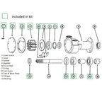 Major Repair Kit for Jabsco Pump 5850-0001 (Includes Impeller, Gasket, Seals)