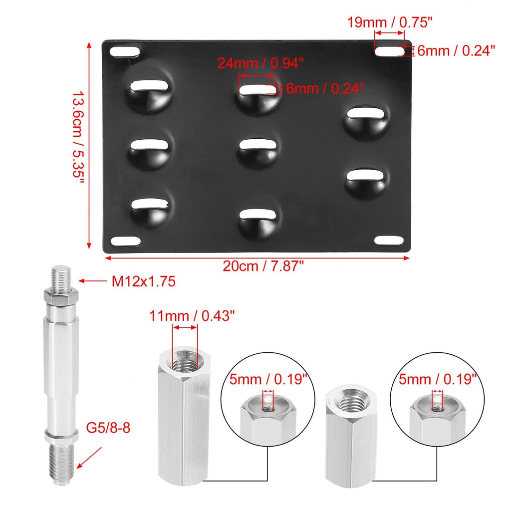 Tow Hook License Plate Mount Bracket Set for Ford 