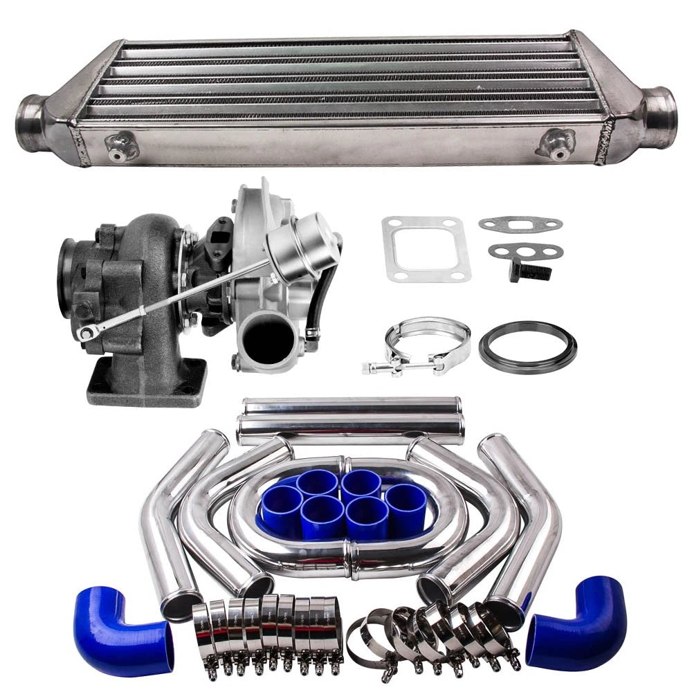 T3 T04E V-Band Turbo Kit with 27x7x2.5 Intercooler & 2.5" Turbo Pipe