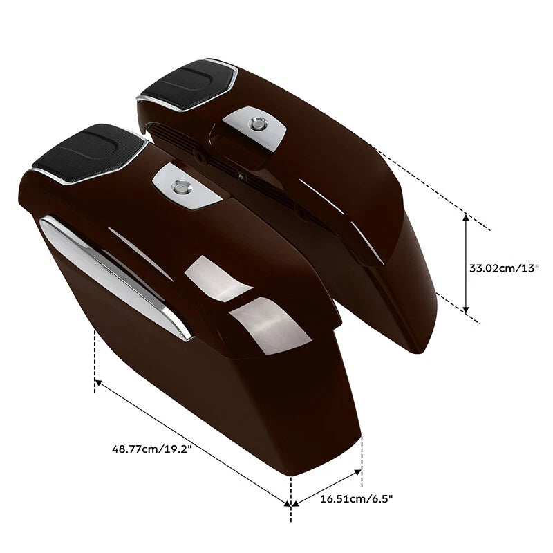 Hard Saddlebags Speaker Cutouts for Indian Chieftain (2019–2025) Dark Walnut