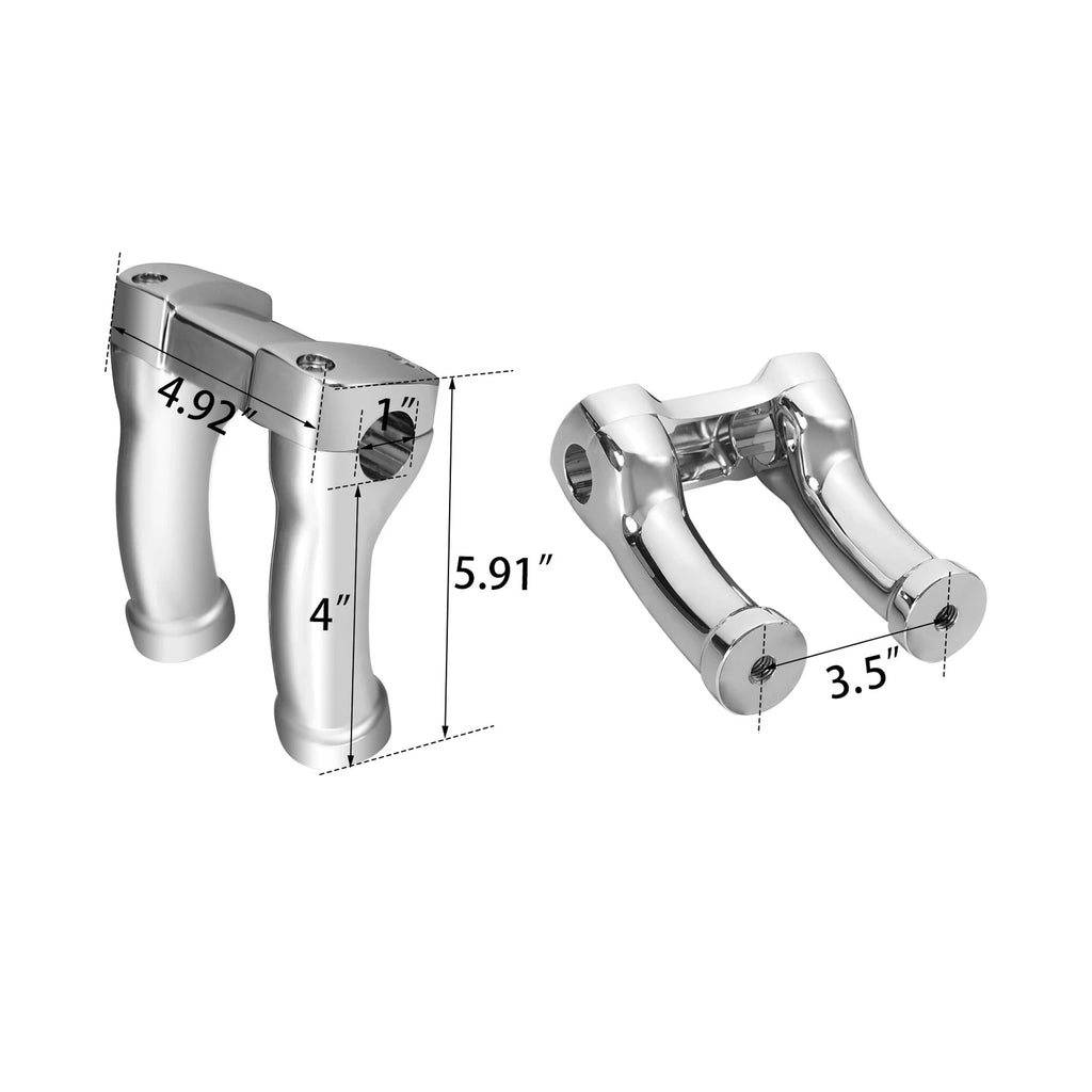 4" Handlebar Riser for Harley Street Bob, Low Rider, Dyna, Softail