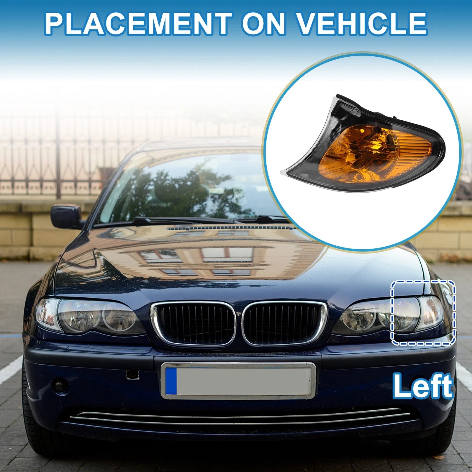 Left Corner Signal Light Cover for BMW 3 Series (2002–2005) No. 63137165859
