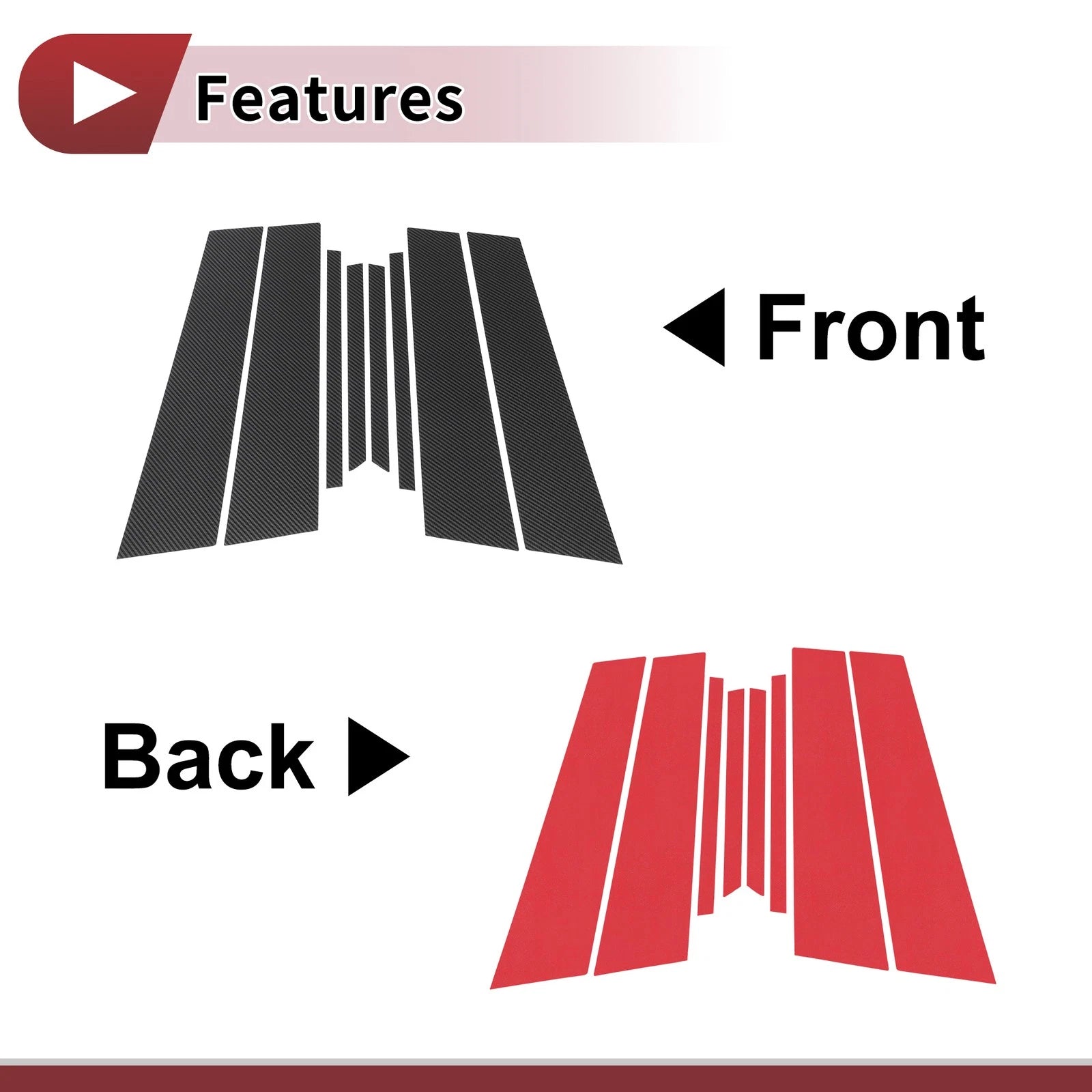Set of 8 Door Pillar Window Trim for Volkswagen Polo Sedan 
