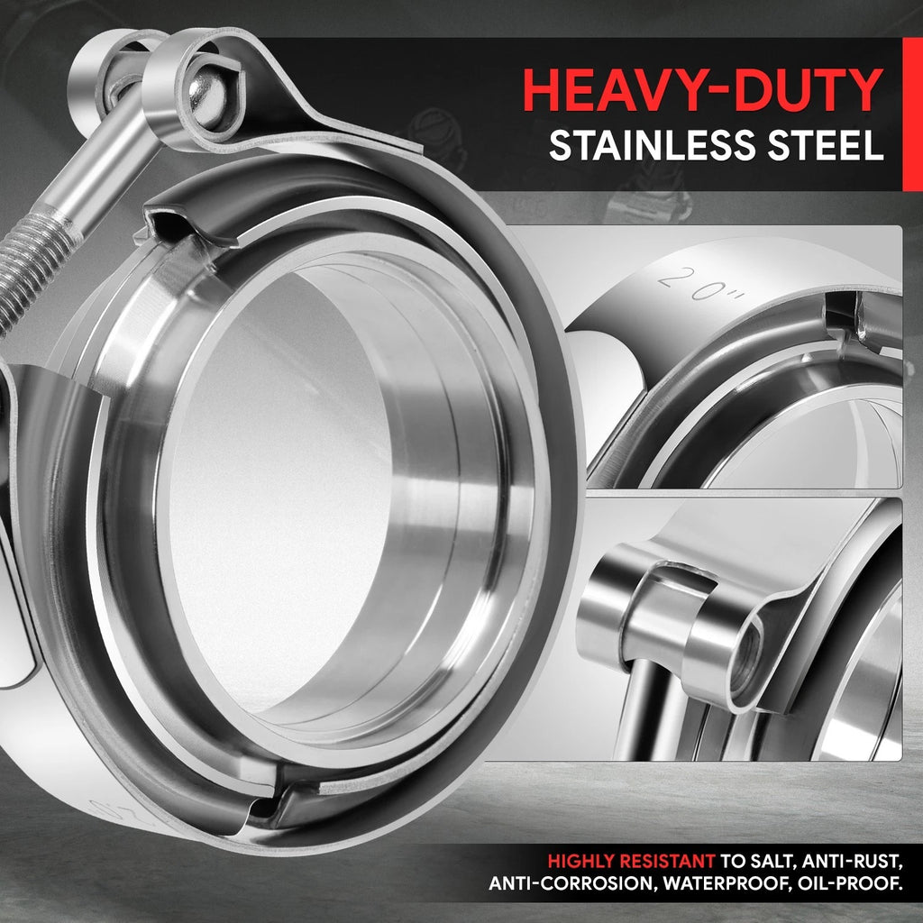 2" OD V-Band Turbo Clamp & Flange Set for Universal Applications (304 SS)