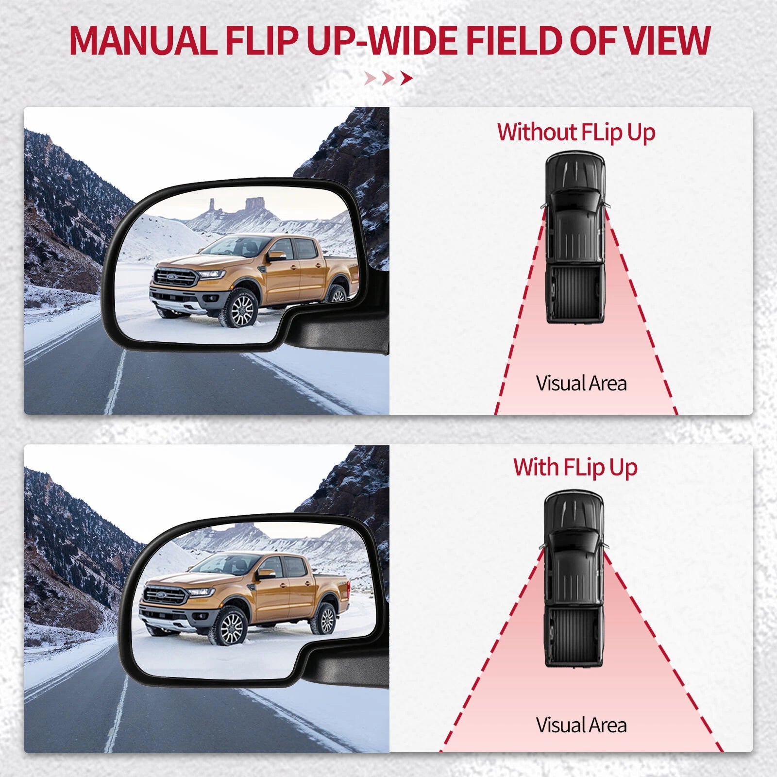 Side View Door Mirrors Manual for Chevrolet Silverado 1500 (1999–2006) Left+Right
