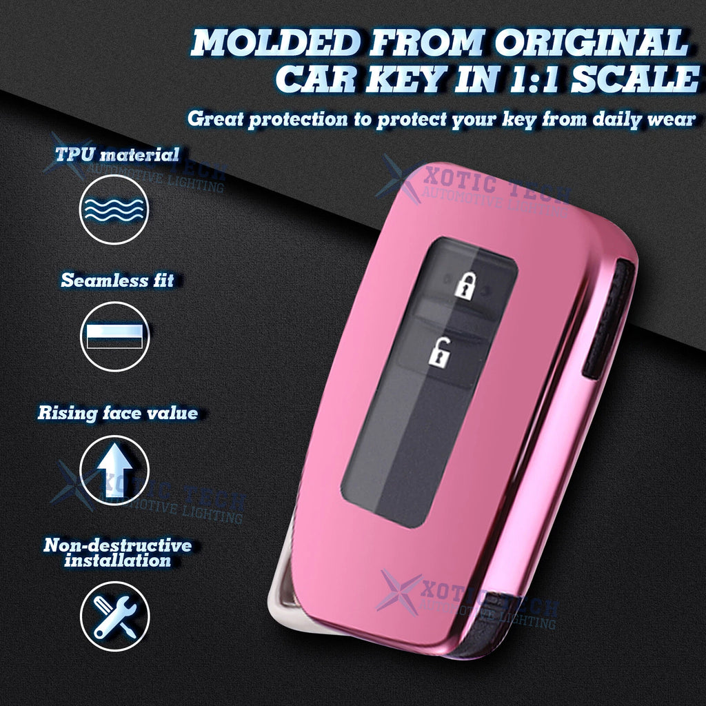 Pink TPU Full Cover Remote Key Fob Holder for Lexus (2015-2024)