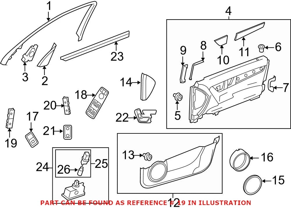 Front Door Lock Switch for Mercedes-Benz (2049058502649107)