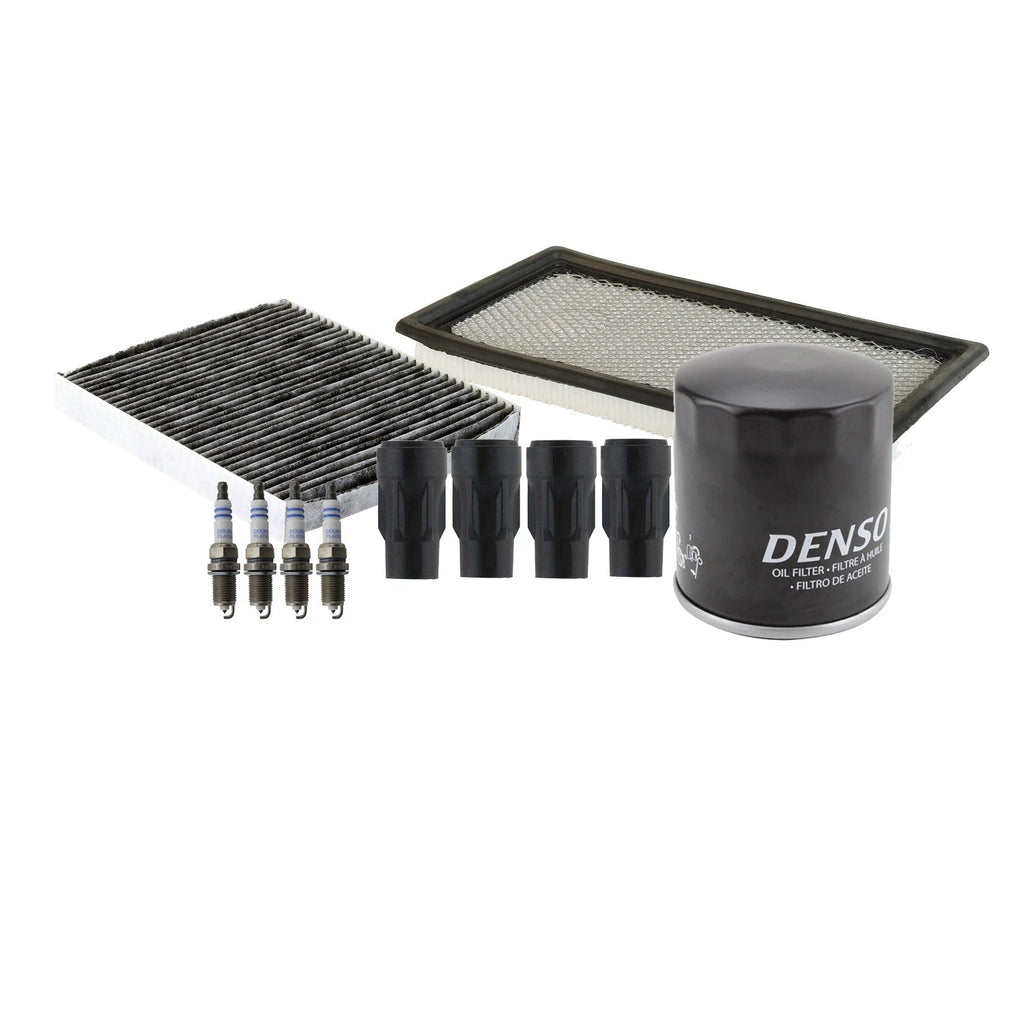 Set of 4 Denso Spark Plugs & Boots for Dodge Caliber, Compass, Patriot (2007–2017)