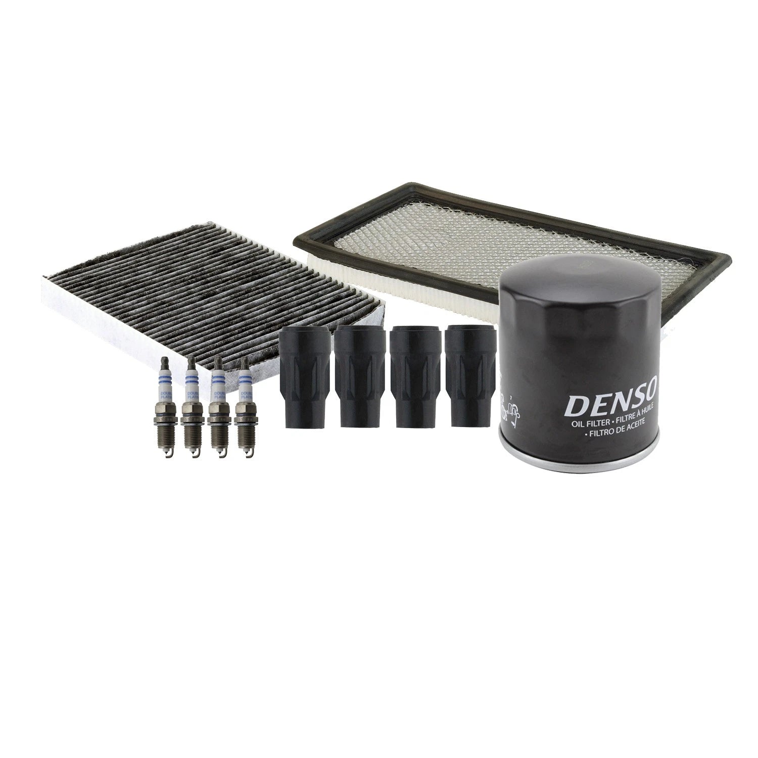 Set of 4 Denso Spark Plugs & Boots for Dodge Caliber, Compass, Patriot (2007–2017)