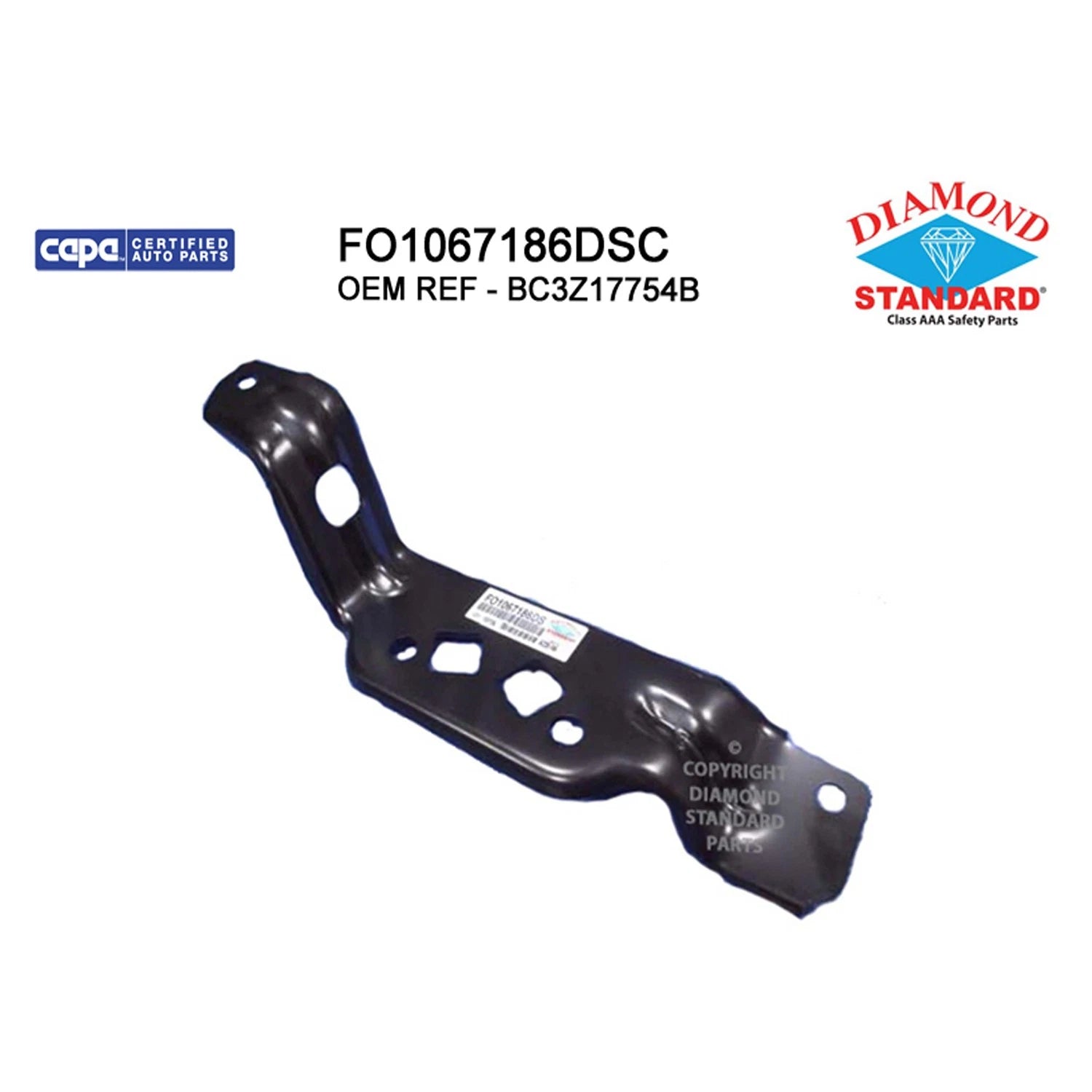 Outer Bumper Mounting Bracket Replacement Steel Front Passenger Side for