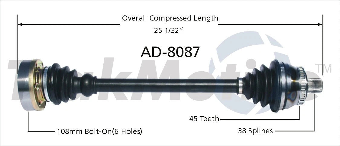 Surtrack Front Passenger Right CV Axle Shaft for AD-8087