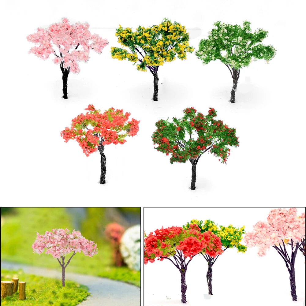 20pcs Cherry Blossom Model Trees for Garden Scenery