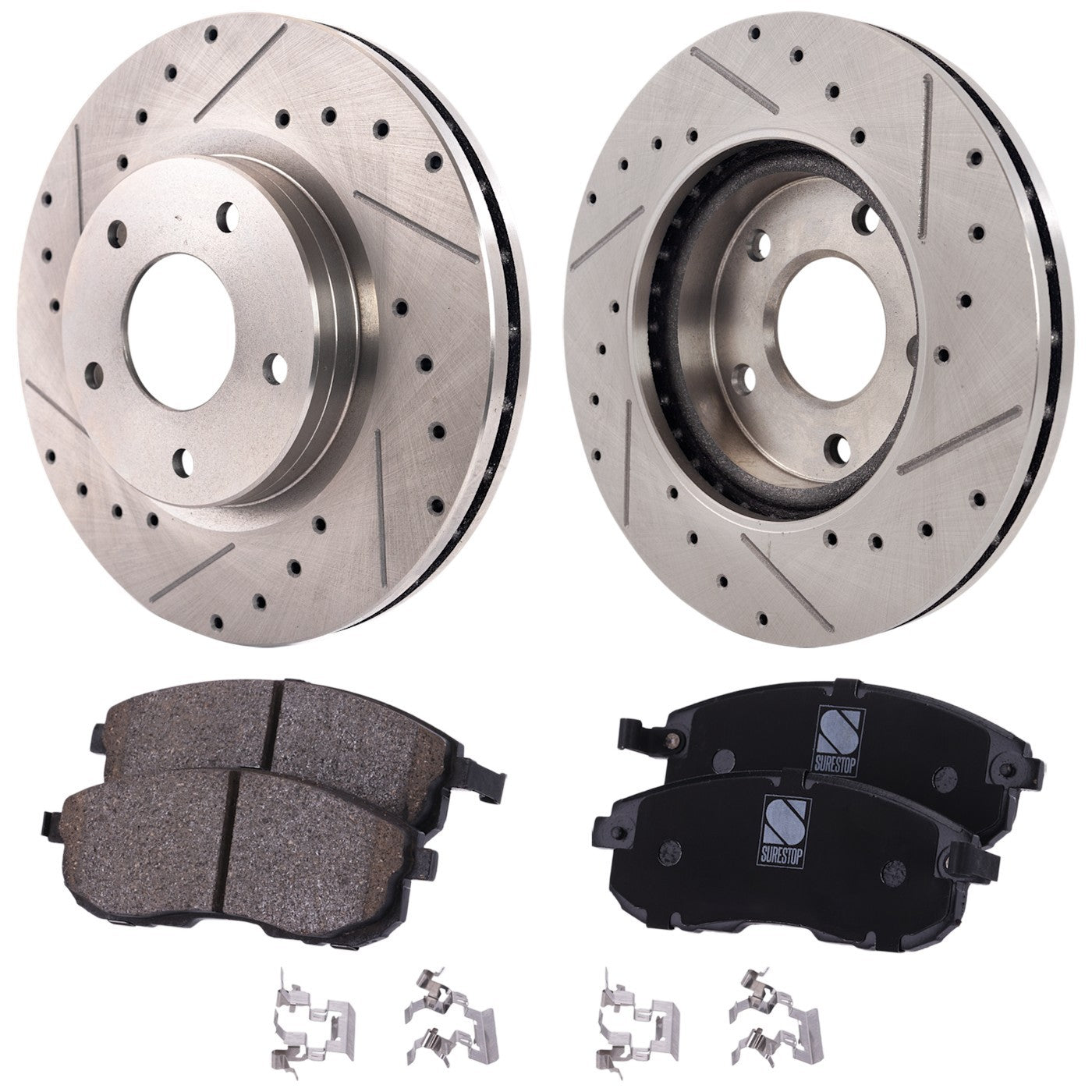 Front Brake Disc Rotors and Pads Kit for Nissan Sentra (2014–2019)