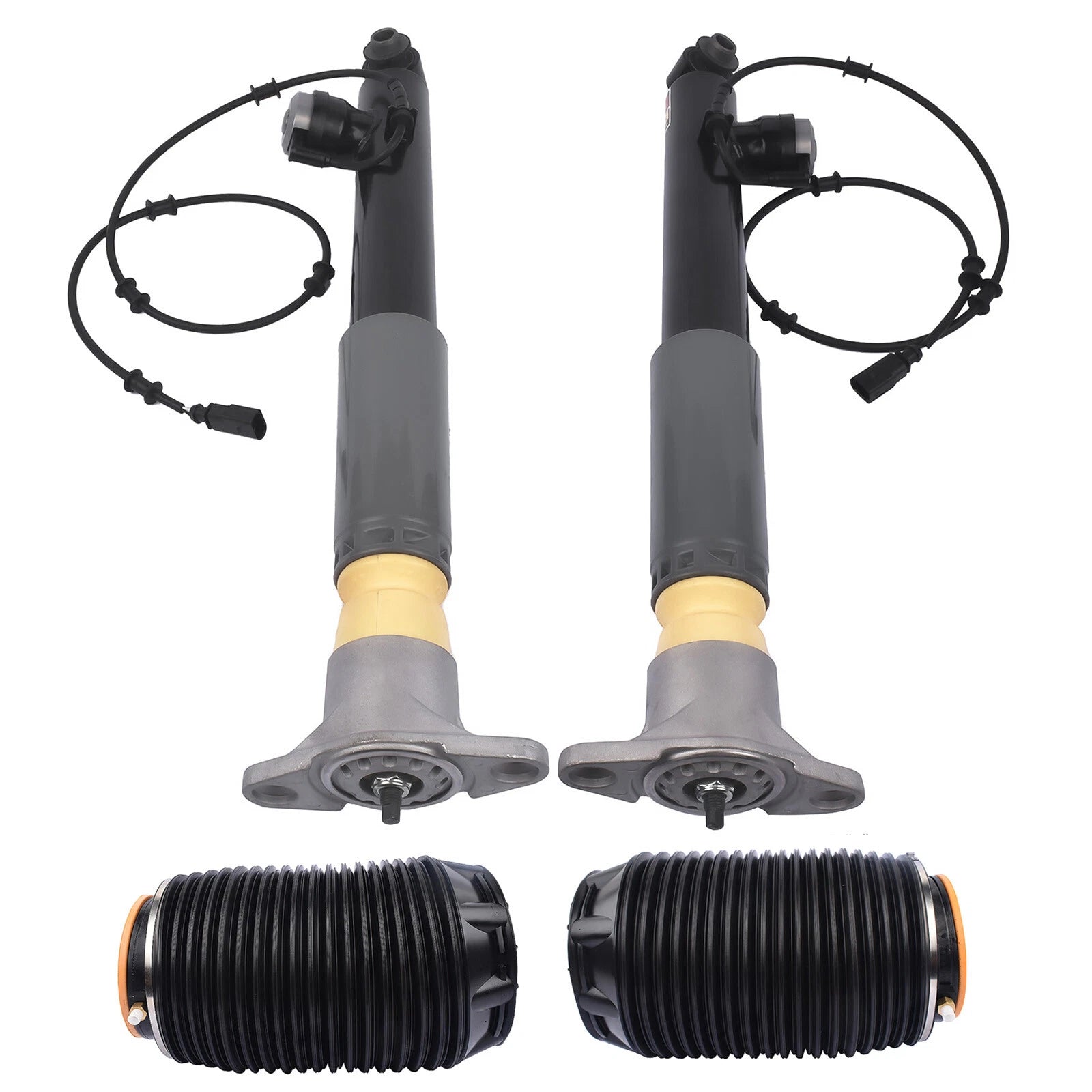 Set of 4 Rear Shock Struts & Air Spring Bags for Hyundai Genesis (2009–2016) Equus (2011–2016)