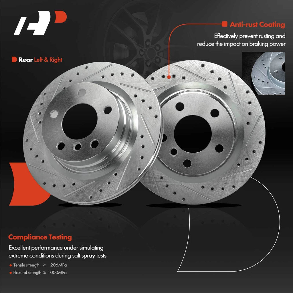 Drilled Brake Rotor & Pad Set for BMW 228i xDrive 320i 328d 328i 428i (2014–2020)