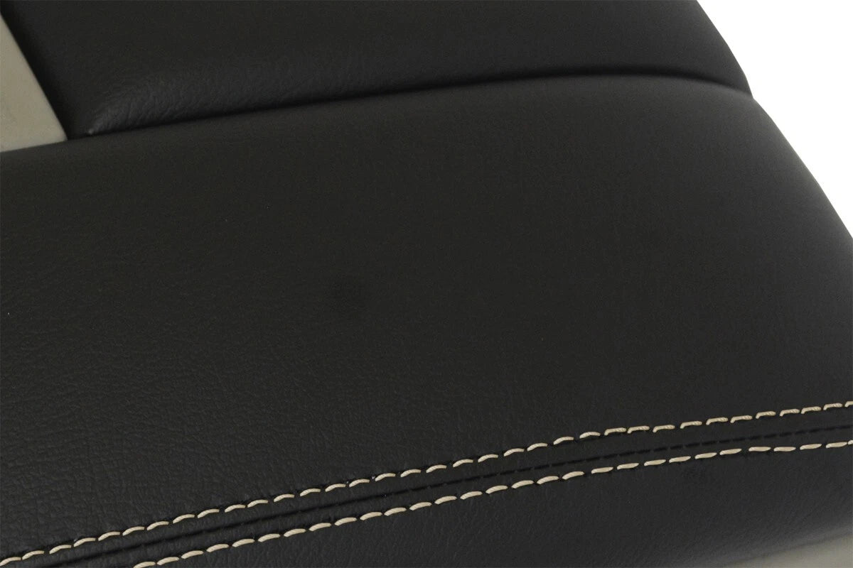 Leather Console Lid Armrest Cover for Audi Q7 (2007–2015) Beige Stitch