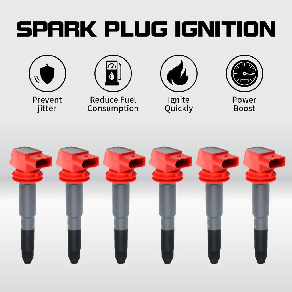 6PCS Ignition Coil for Porsche Cayenne Panamera 4.8L V8 3.6L (2003–2020) UF660