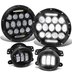 LED Projector Headlights Fog Light Lamps for Jeep Wrangler JK (2007–2018)