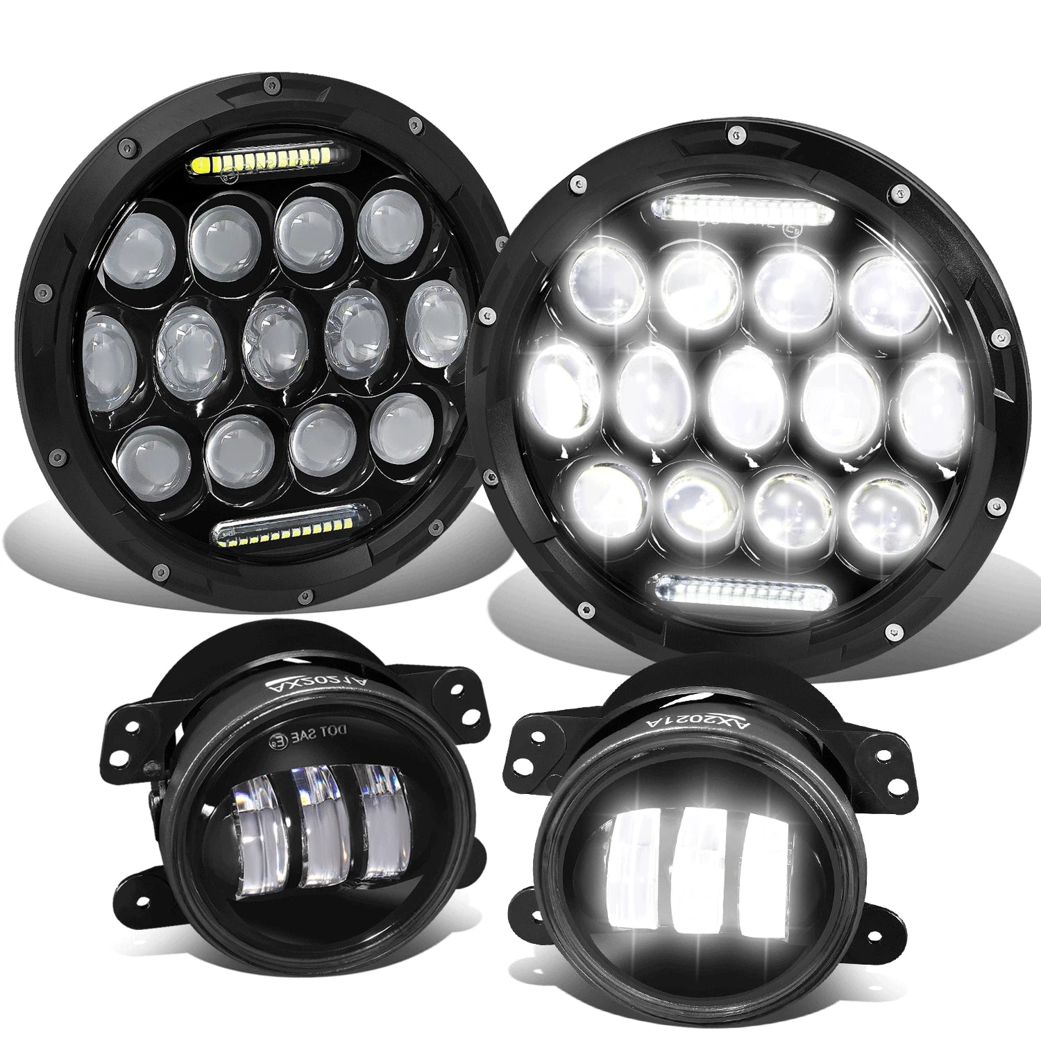 LED Projector Headlights Fog Light Lamps for Jeep Wrangler JK (2007–2018)