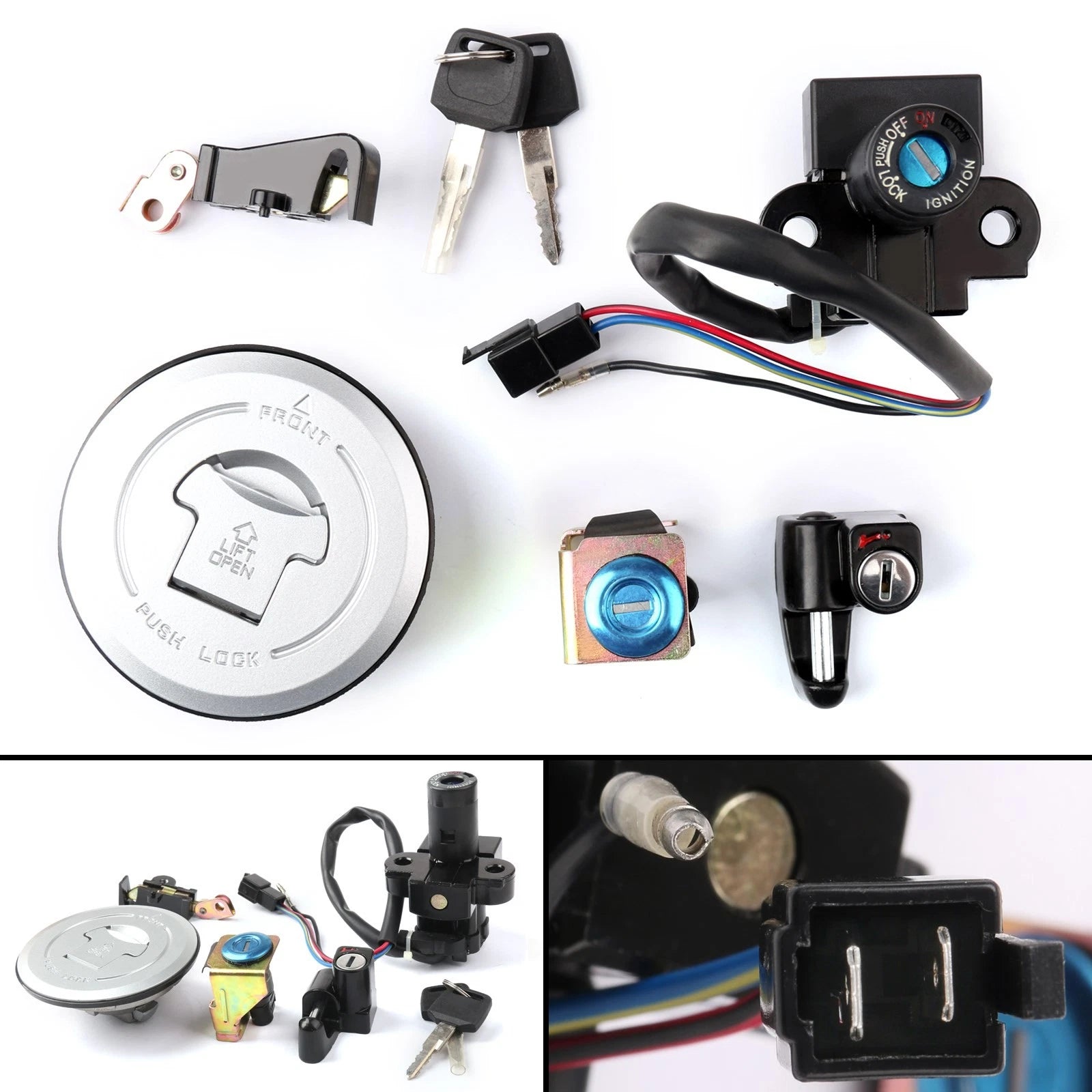Ignition Switch Lock Fuel Gas Cap Key Set for Honda XRV750 Africa Twin (1993–2000)