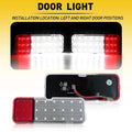 Set of 2 Front Door Light Lens for Ford Expedition (1997–2002) Red Clear