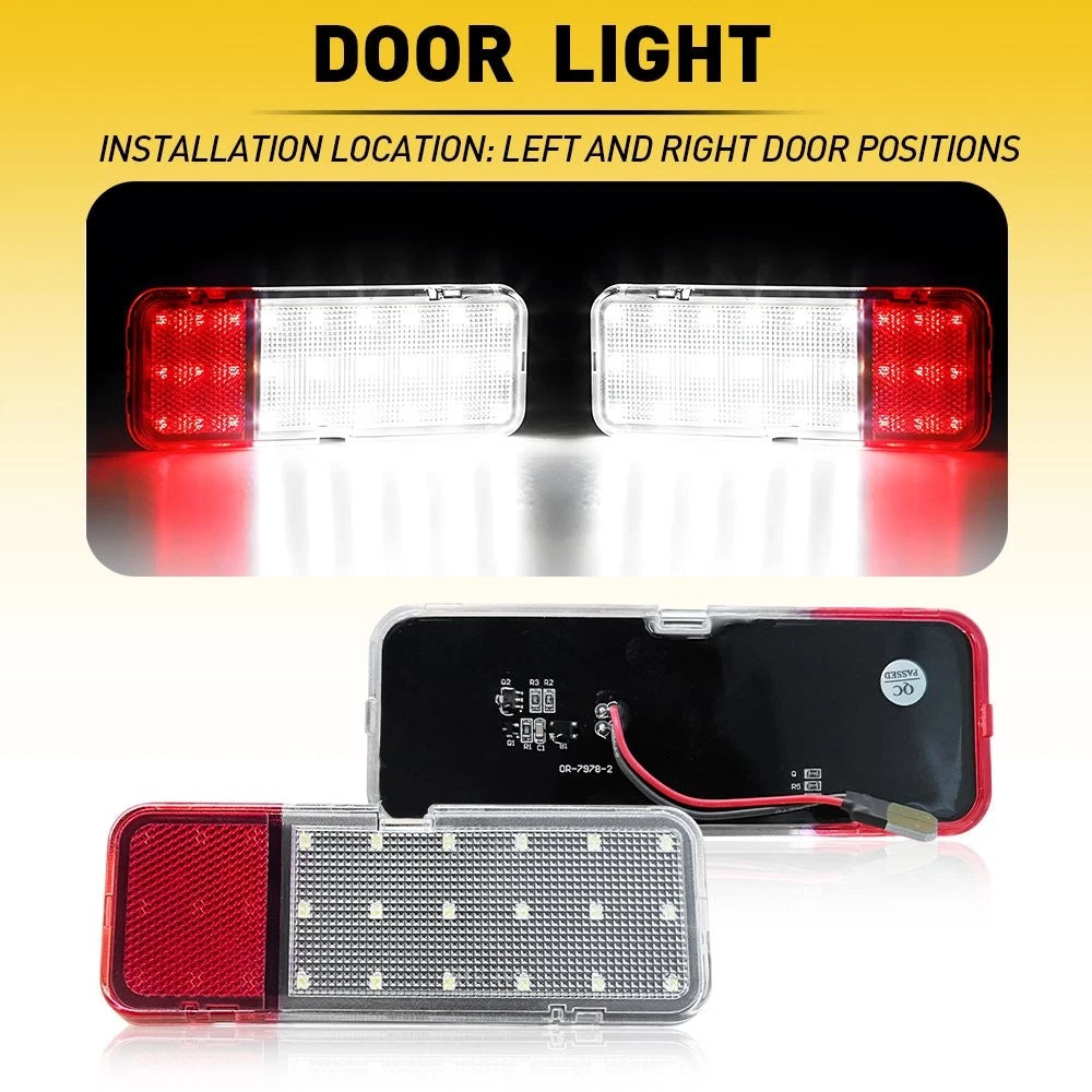 Set of 2 Front Door Light Lens for Ford Expedition (1997–2002) Red Clear