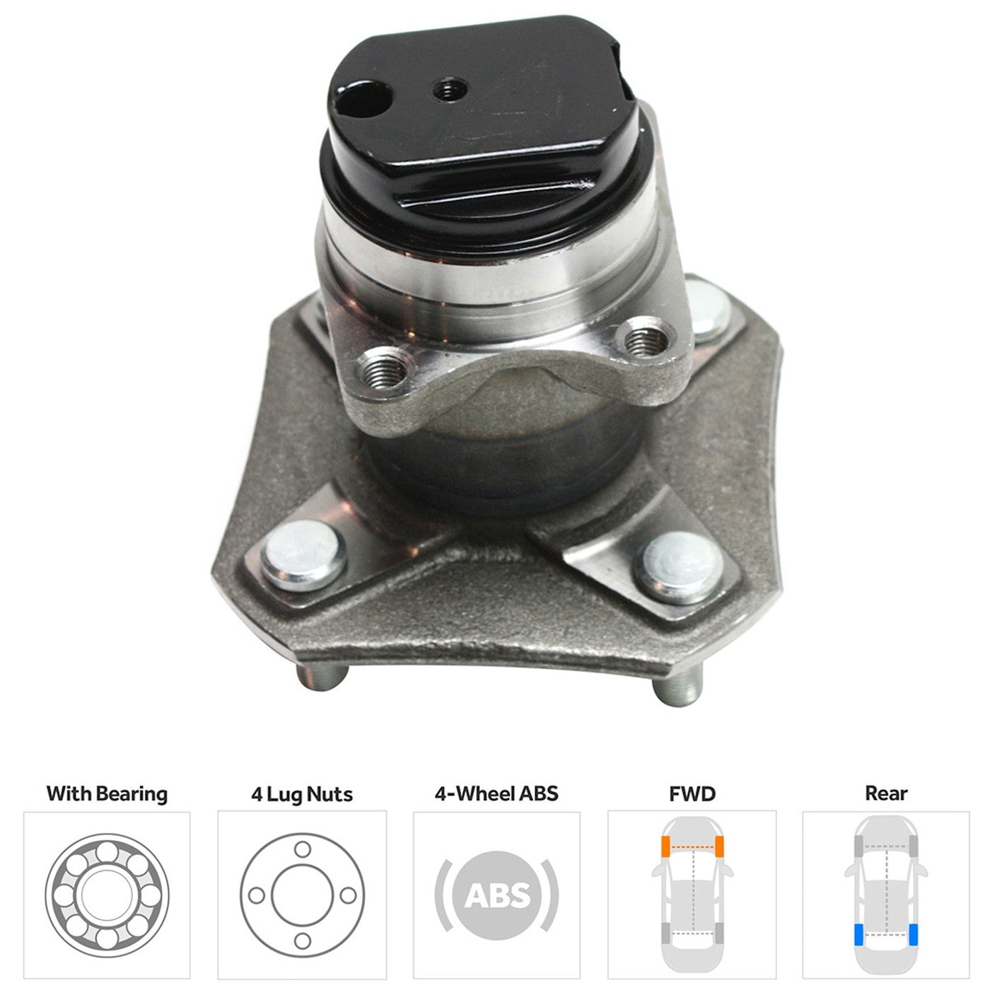 Wheel Hub for Nissan Versa (2007–2012) Rear LH/RH with Bearing 4-Wheel ABS