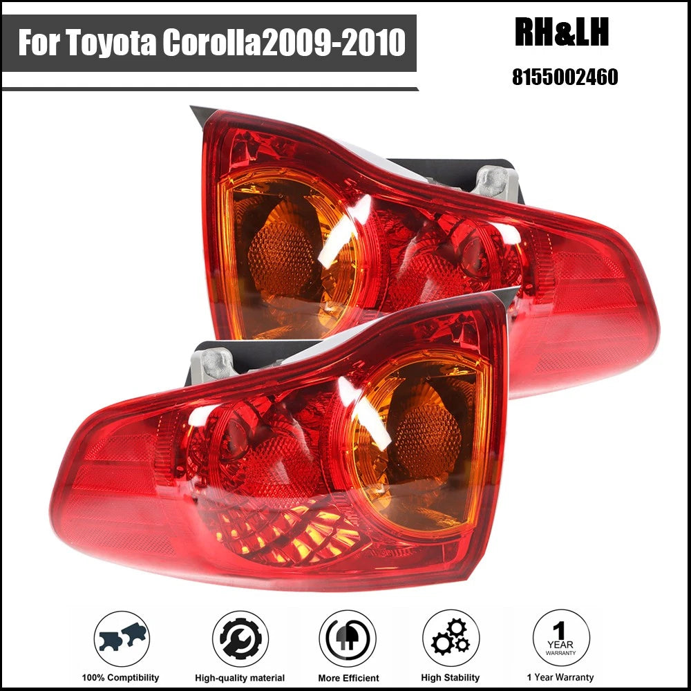 Set of 2 Outer Brake Lamp Tail Lights for Toyota Corolla (2009â2010)
