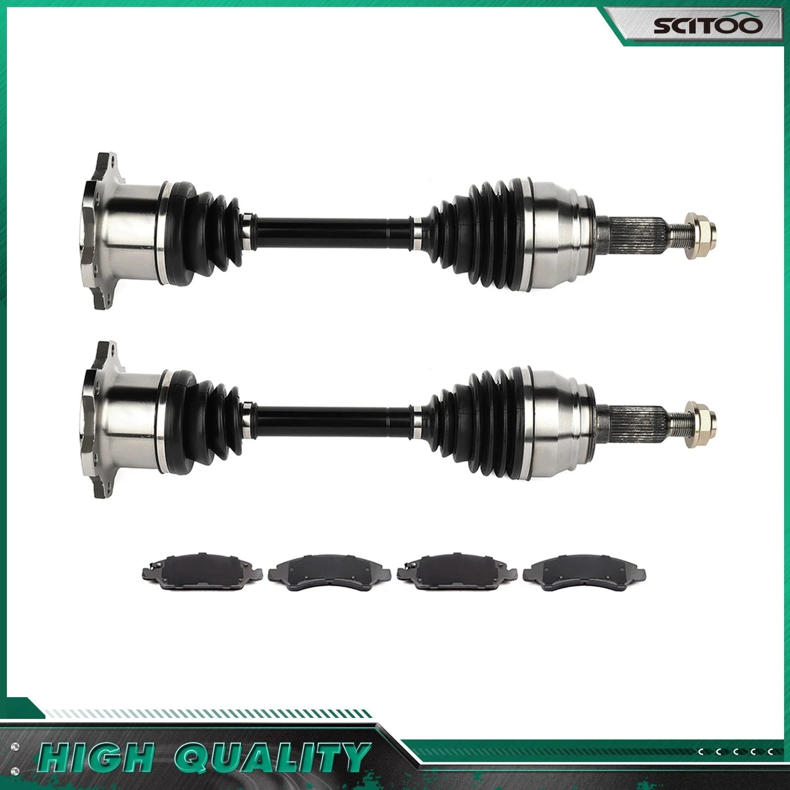 Set of 4 Front CV Axle Brake Pads for GMC Sierra 1500 (2008–2015)