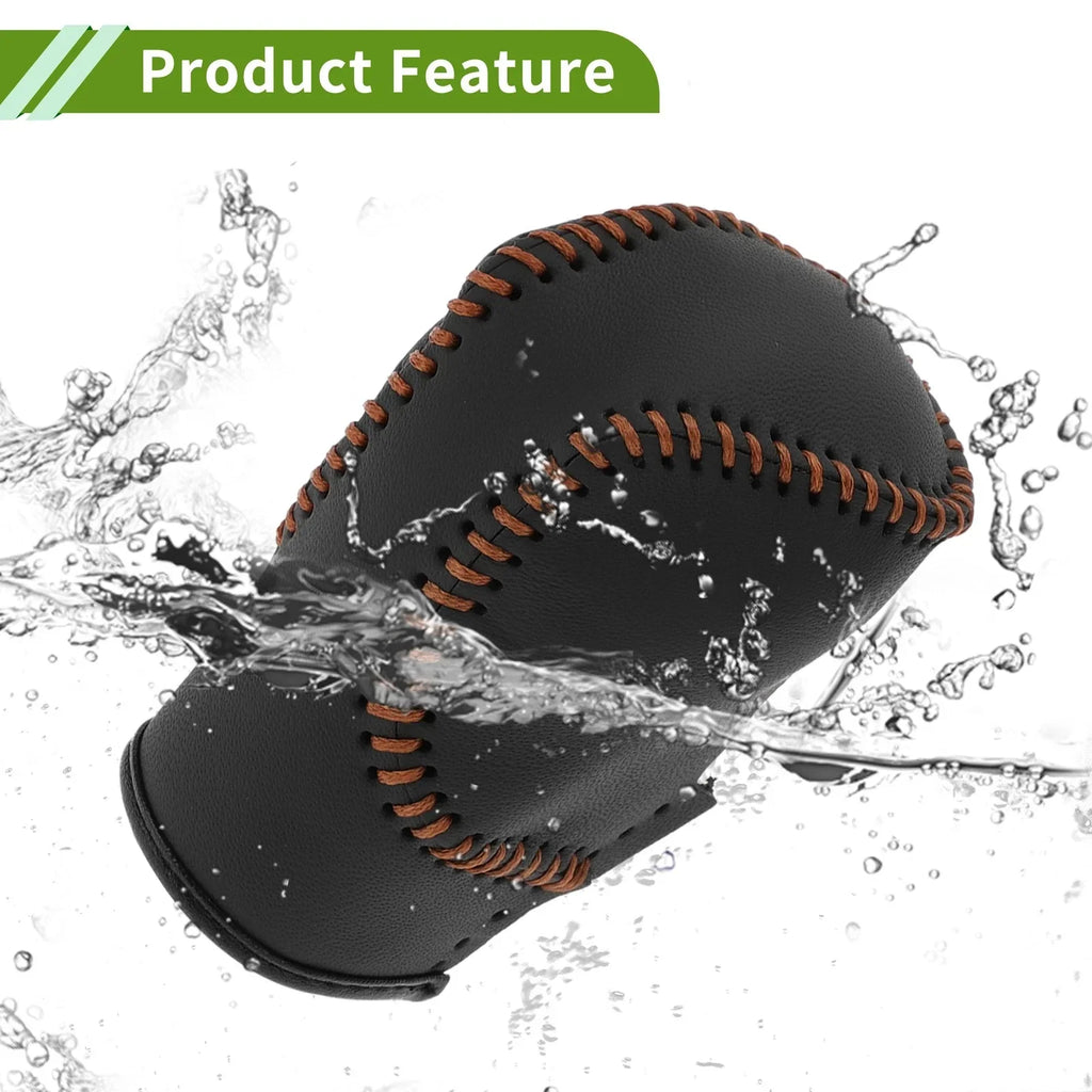 Car Gear Shift Knob Cover Black Brown Faux Leather for Honda Civic (2022-2024)