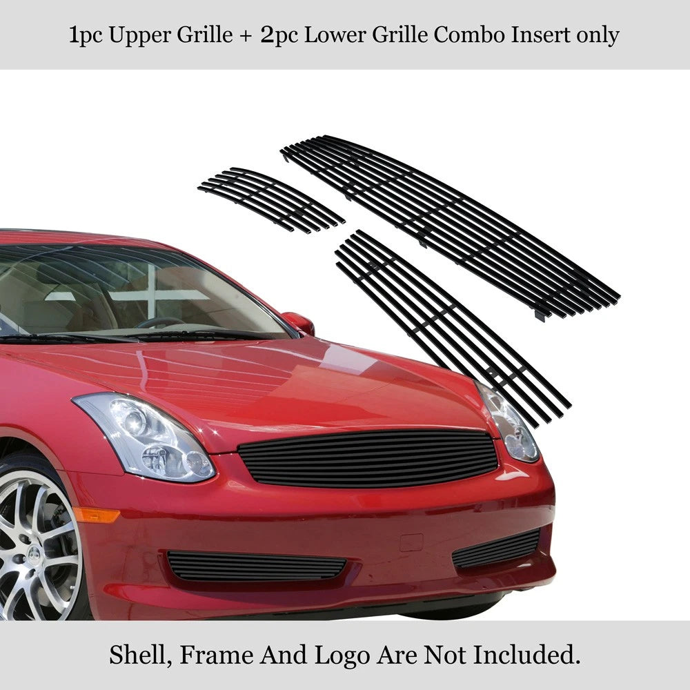 Stainless Black Billet Grille Combo for Infiniti G35 (2005-2006)