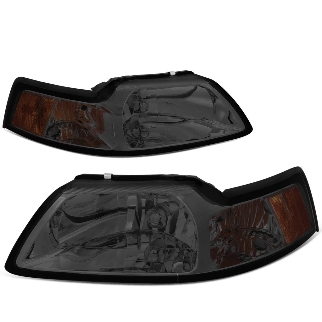 Smoked Housing Headlight + Amber Corner + LED Fog Light Kit for Ford Mustang (1999–2004)