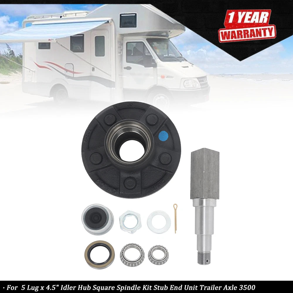 Idler Hub Square Spindle Kit for Trailer Axle 3500 (5 Lug x 4.5")
