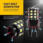 2X 33-SMD 7443 7440 White LED Turn Signal Backup Reverse Lights Bulbs
