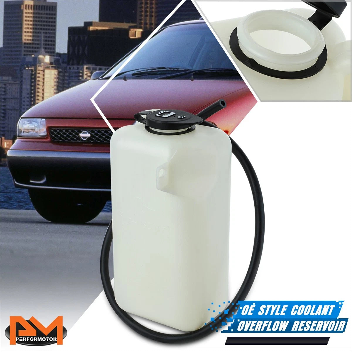 Coolant Fluid Reservoir Overflow Tank + Cap for Nissan Quest (1999–2002)