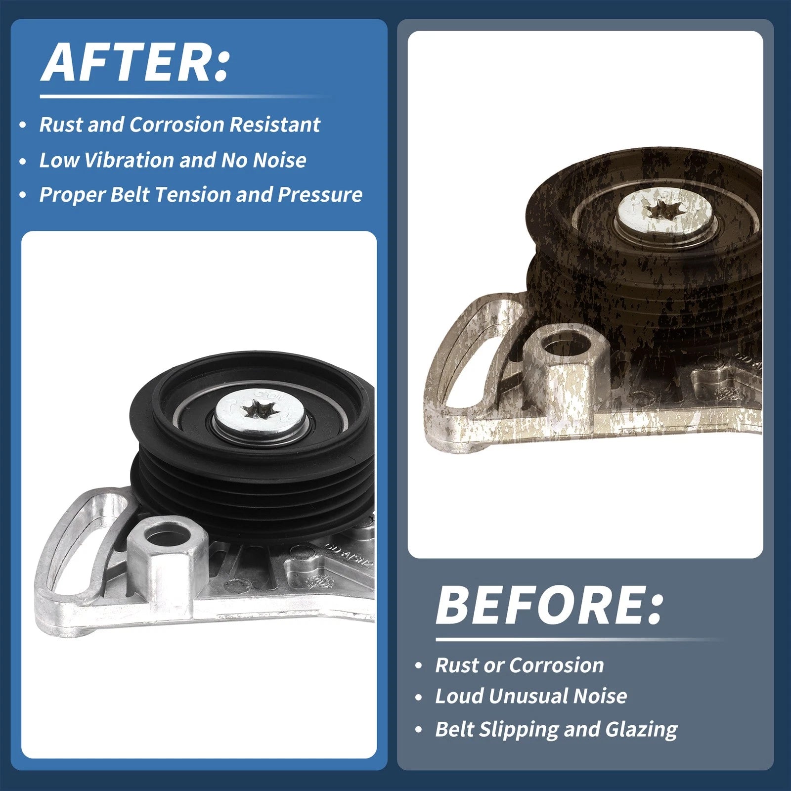 Belt Tensioner for Audi A4 (1997–2001) L4 1.8L No. 058260511 Metal 1 Pc