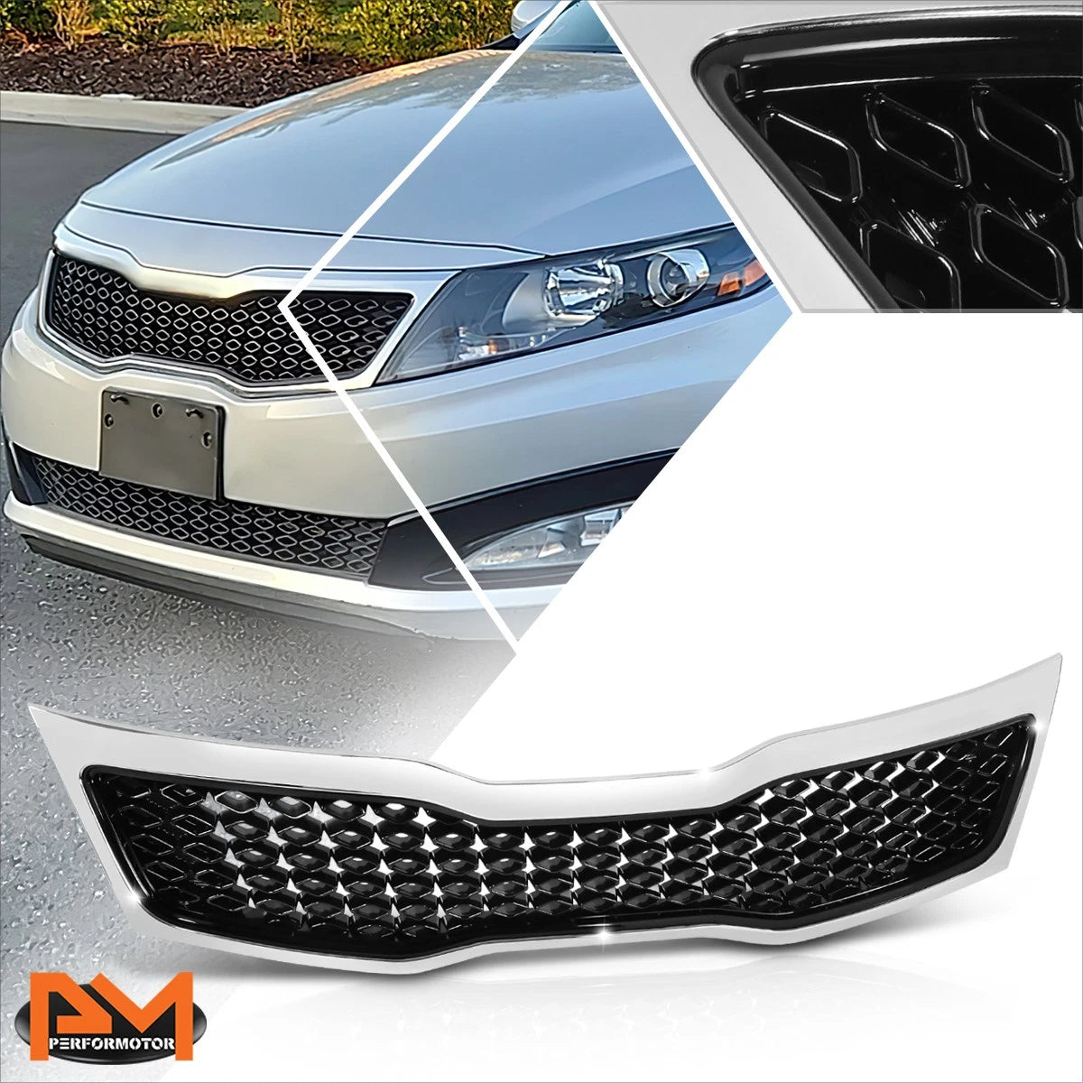 Chrome Upper Grille with Badge Slot for Kia Optima (2011–2013)