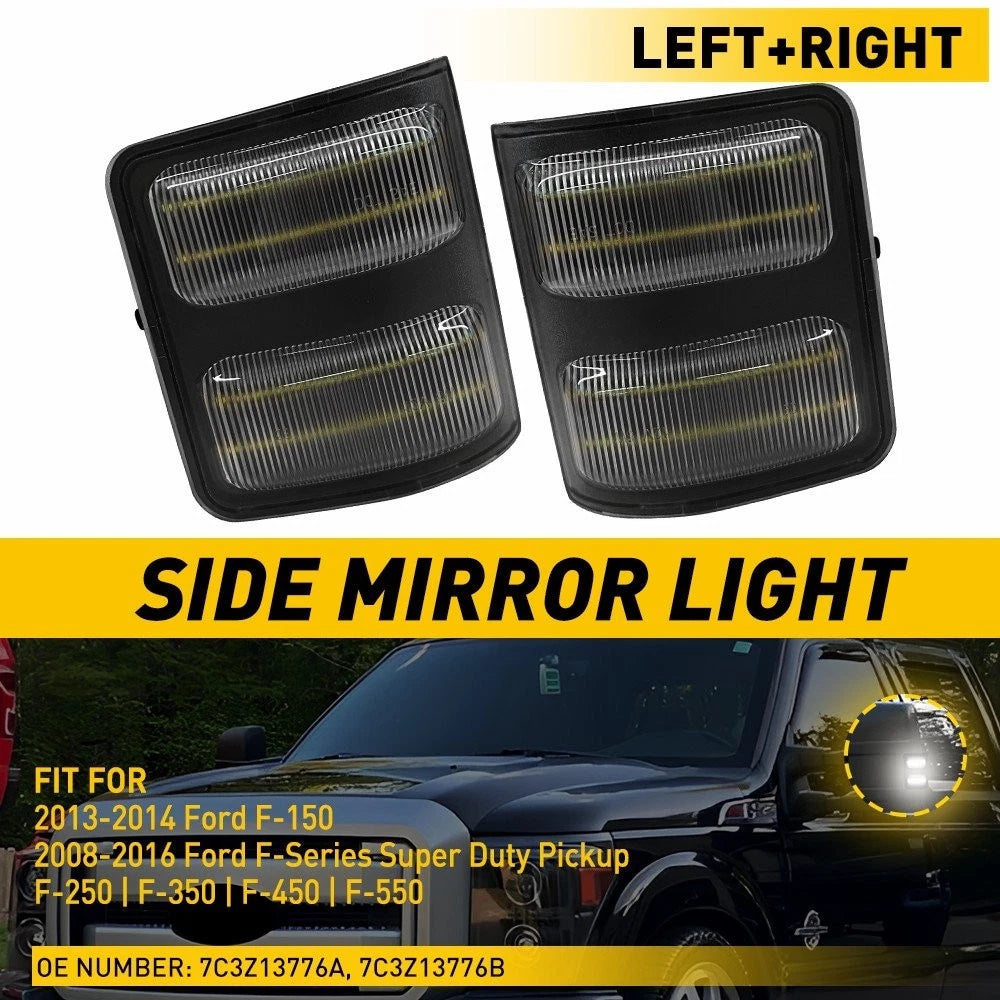 Clear LED Side Mirror Marker Lamp for Ford F250 F350 F450 F550 (2008–2016) EPY