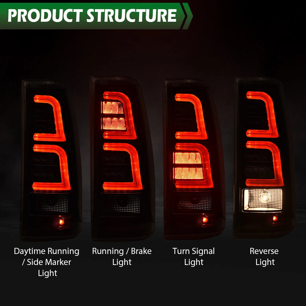LED Tail Lights for Chevy Silverado GMC Sierra (1999–2006) Black Smoke