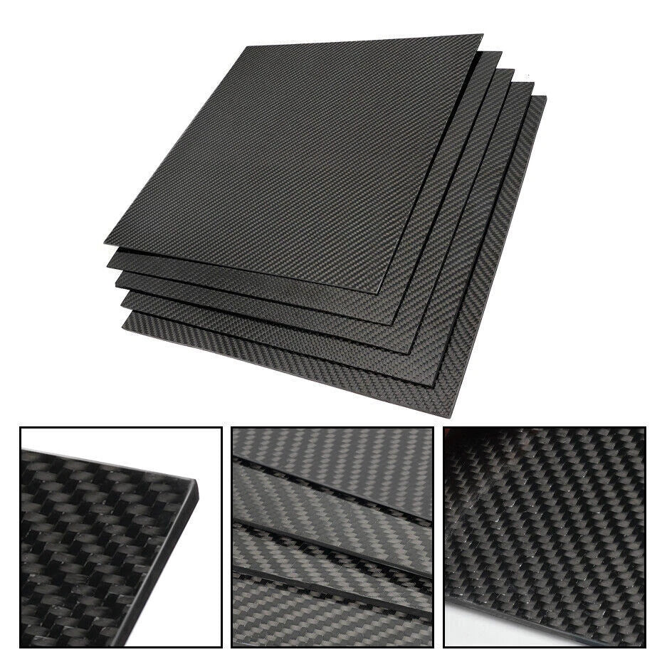 3K Real Carbon Fiber Sheet Laminate Panel 320x320mm 1-5mm Thickness