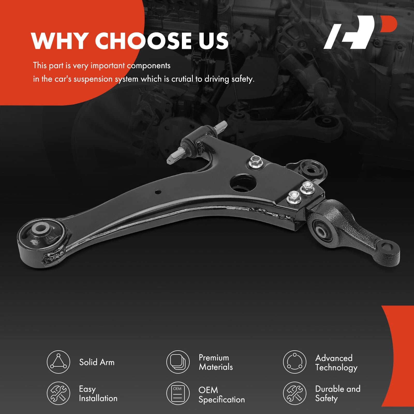 Front Left Lower Control Arm for Hyundai Sonata, Kia Optima (2001-2005)