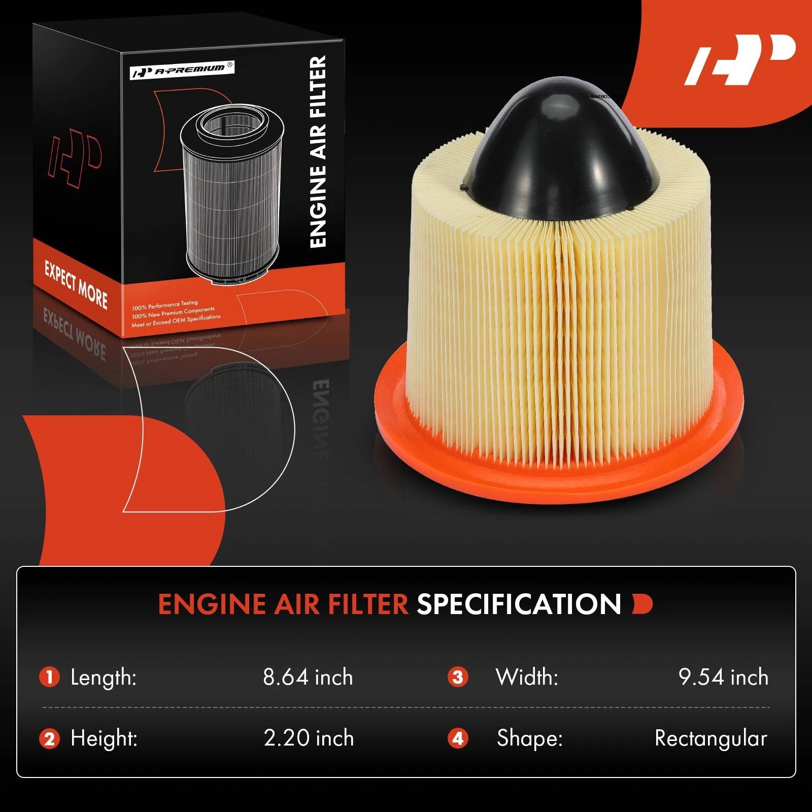 2X Engine Air Filter for Ford F-150 F-250 F-350 F-450 F-550 (1997–1998)