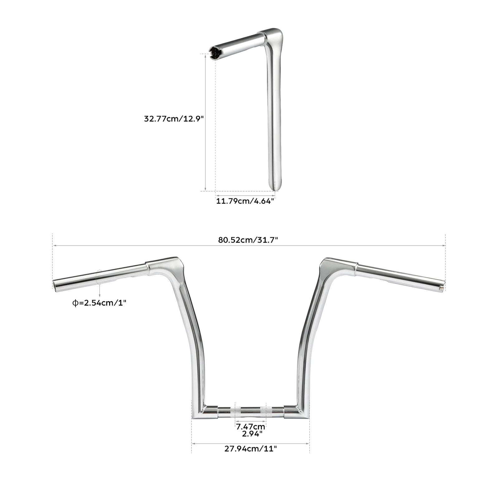 Chrome 13" Rise 1.25" Ape Hanger Handlebar for Harley Softail (2018–2023)