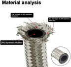 Set of 2 Stainless Steel Braided 6AN Fuel/Oil Hose Line & -10AN Fittings