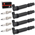 Set of 4 Ignition Coils for Honda CBR1000RR (2004–2007) 30700-MEL-003 w/ Iridium Spark Plug