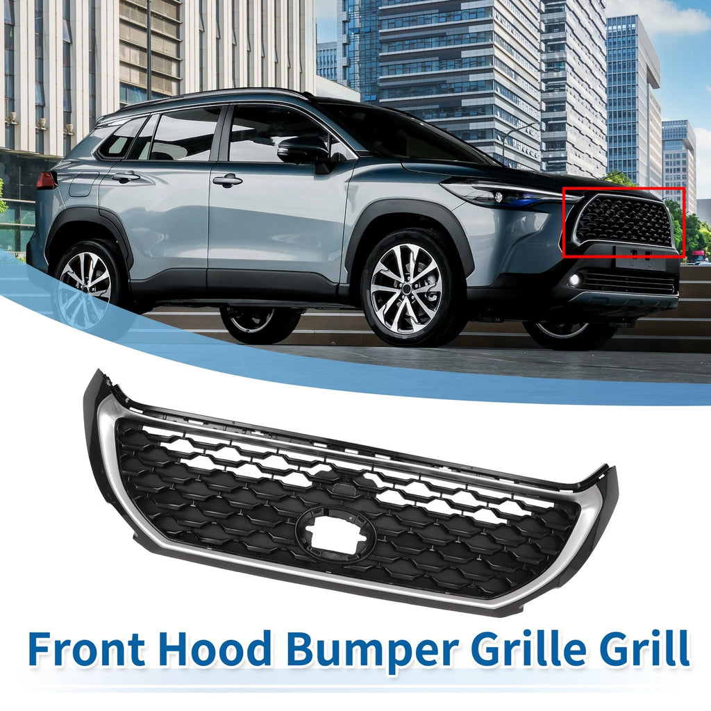 Front Upper Hood Bumper Grille for Toyota Corolla Cross (2022–2023) Black