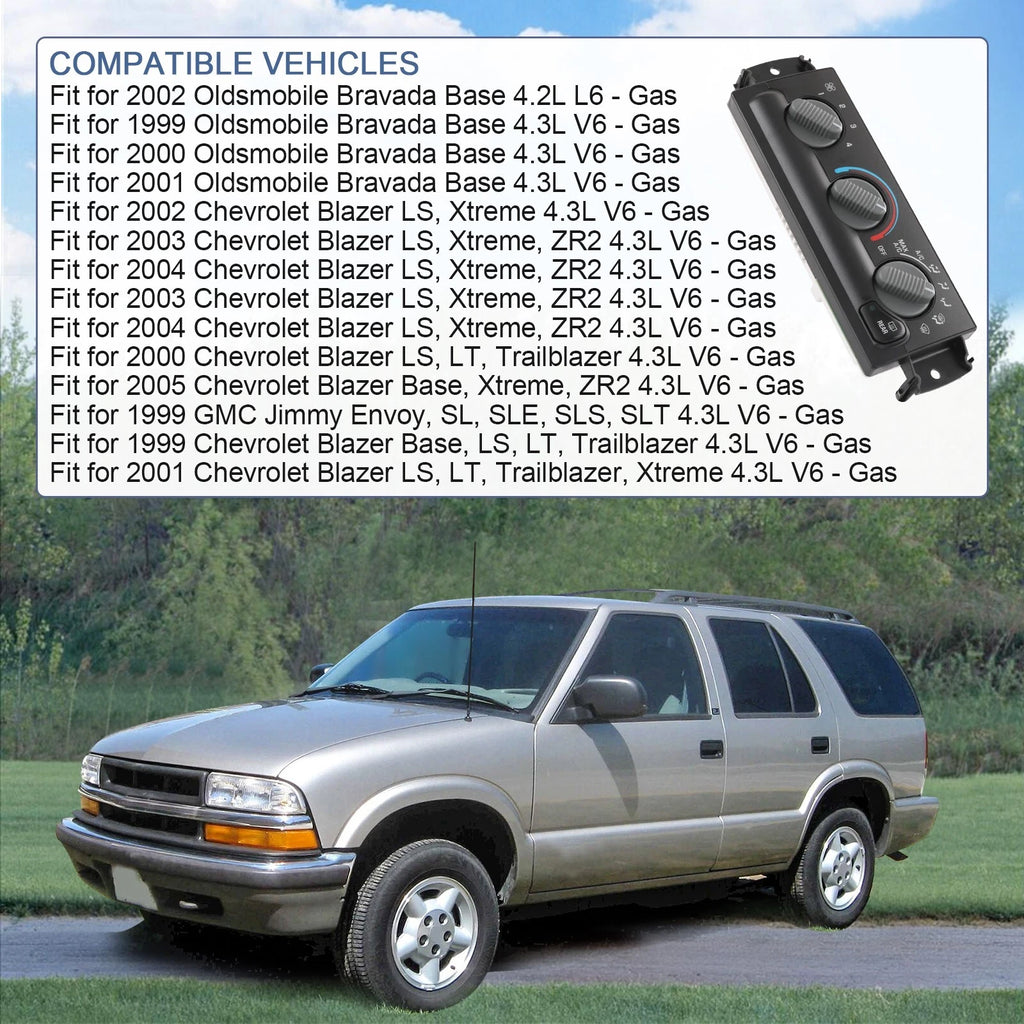 Heater A/C Climate Control Switch for GMC Jimmy Chevy Blazer (1999-2001)