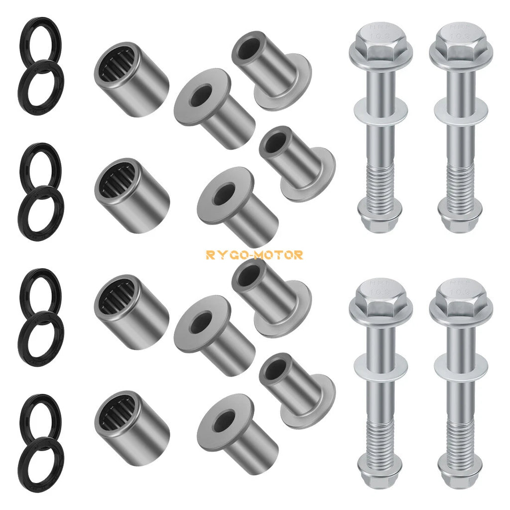 2 Front A Arm Bushing Bearing Seal & Bolt Kit for Suzuki Kawasaki Arctic Cat 400 (2000–2023)