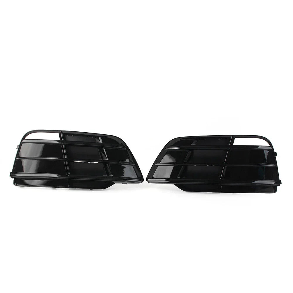 Black Front Bumper Fog Light Grille Covers for Audi Q5 SQ5 (2018-2022)
